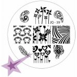 Starnails Razítkovací destička JQ39 Peříčka srdíčka – Zboží Dáma