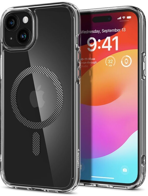 Pouzdro Spigen Ultra Hybrid MagFit iPhone 15 Plus karbonové