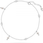 Spark Řetízek na nohu bílý se Swarovski elements milo BA5818W – Zboží Dáma