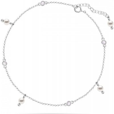 Spark Řetízek na nohu bílý se Swarovski elements milo BA5818W – Zboží Dáma