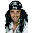 Karnevalový kostým černý šátek s lebkami pro piráta