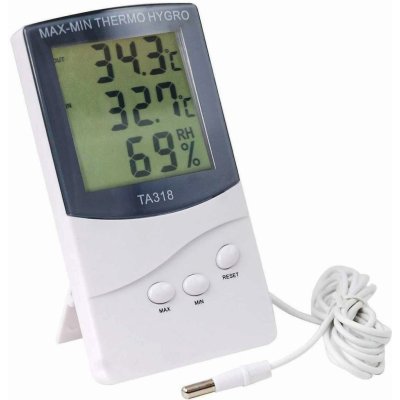 KTJ TA318 Digitální teploměr, vlhkoměr interiéru a exteriéru -50 °C – 70 °C – Sleviste.cz