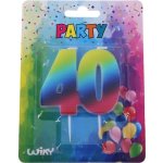 Wiky Párty svíčka číslo 40 Duha – Zboží Dáma