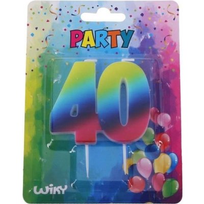 Wiky Párty svíčka číslo 40 Duha – Zboží Dáma