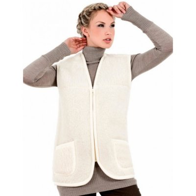 BabičkaOvečková Alpen Zip vesta z ovčí vlny přírodní – Zbozi.Blesk.cz