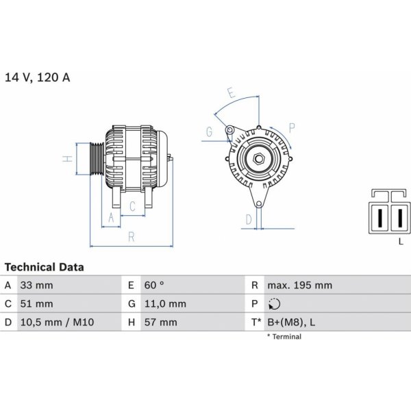 Alternátory Alternátor BOSCH 0 986 081 060