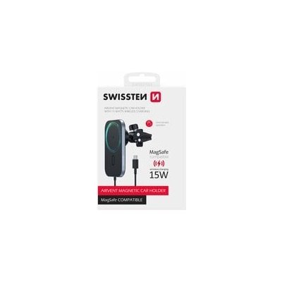 Swissten MagSafe magnetický držák do auta s nabíječkou, na výdech, 15W – Zboží Mobilmania