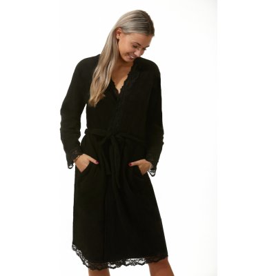 Flísový župan dámský 1G0380 černá – Sleviste.cz