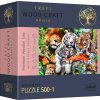 Puzzle TREFL Wood Craft Origin Divoké kočky v džungli 501 dílků