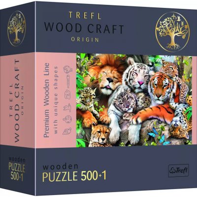 TREFL Wood Craft Origin Divoké kočky v džungli 501 dílků – Zboží Mobilmania