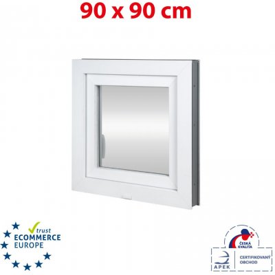 OKNA HNED 90x90 cm (900x900 mm) bílé otevíravé i sklopné levé – HobbyKompas.cz