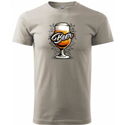 Beer sklenice s nožkou klasické pánské triko Ledově šedá – Zboží Mobilmania