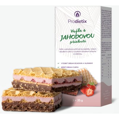 Prodietix Vafle s jahodovou příchutí baleno po 3 porcích 105 g – Zboží Dáma