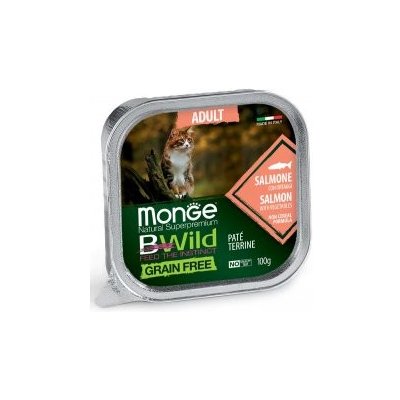 Monge BWILD Cat Grain Free ADULT Losos se zeleninou 32 x 100 g