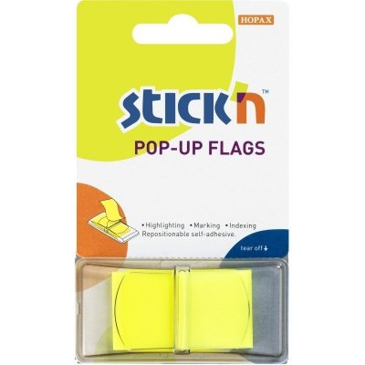 Záložka samolepicí Z Stick'n Hopax, 45x25 mm, plastová, žlutá, 50 ks – Hledejceny.cz
