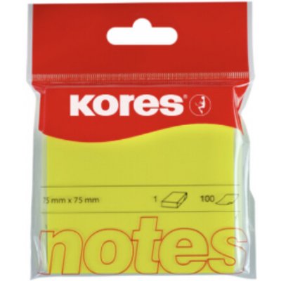 Bloček Kores 75x75 mm žluté 100listů – Hledejceny.cz