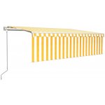 VidaXL Automatická zatahovací markýza s roletou 5 x 3 m žlutobílá – Sleviste.cz