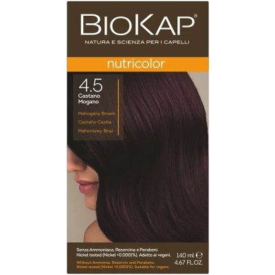 Biokap NutriColor barva na vlasy Mahagonová hnědá 4.5