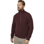 Peregrine Ford Zip Neck Jumper Shiraz mírně zrnitý tmavý rolák na zip – Zboží Mobilmania