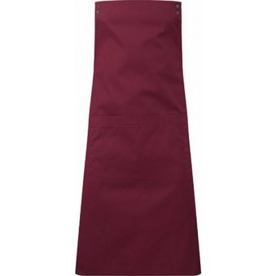 Premier Workwear Zástěra s laclem bez zavazování pro gastro a obsluhu s držákem utěrky a střední kapsou Vínová – Hledejceny.cz