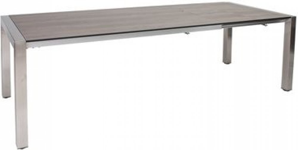 Nerezový rozkládací jídelní stůl Standard, Stern, obdélníkový  214-274x100x74,5 cm, rám nerez, deska keramický kompozit Dekton dekor Lava  Light Grey | Srovnanicen.cz