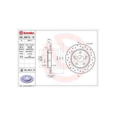 BREMBO Brzdové kotouče XTRA vrtané 08.A912.1X