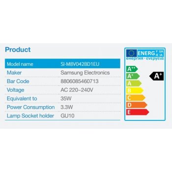 Samsung LED GU10 3,3W 230V 220lm 40st. Teplá bílá