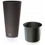 Prosperplast Květináč s vkladem Rato Tubus 25 cm antracit – Hledejceny.cz