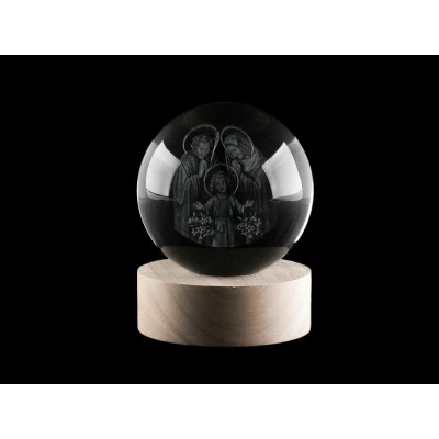 Prima-obchod LED svítící skleněná koule Ø8 cm, barva 1 transparent svatí – Hledejceny.cz