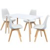 Jídelní stůl IDEA nábytek Jídelní stůl 140 x 90 QUATRO bílý + 4 židle QUATRO bílé