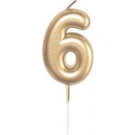 Albi Svíčka dortová zlatá 5 cm číslo 6 – Zbozi.Blesk.cz