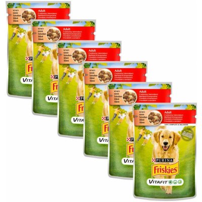 Purina Friskies Adult VitaFit s hovězím 6 x 100 g – Zboží Mobilmania