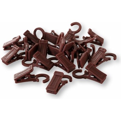 Wooline Plastové žabky na záclony mahagon, s háčkem – Zboží Mobilmania