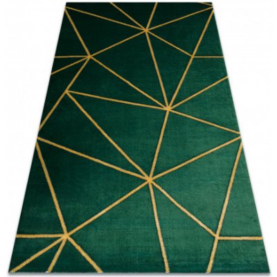 Dywany Luszczow Emerald Exclusive 1013 geometrický lahvově zelená / zlato