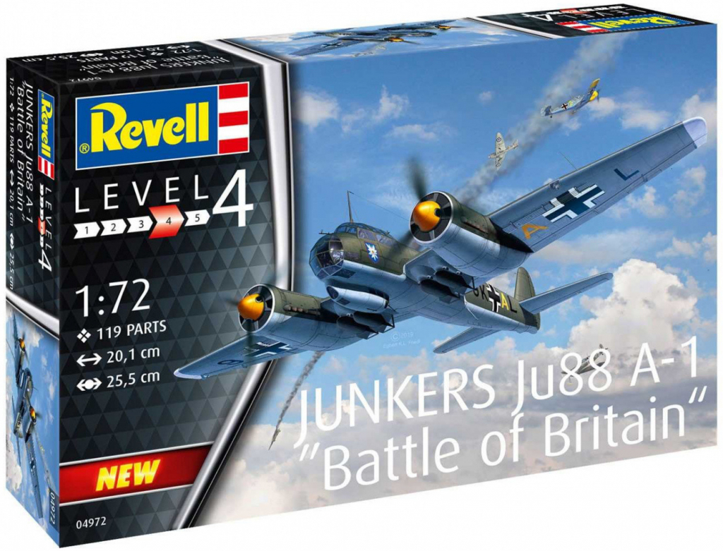 Revell Junkers Ju88 A-1 Battle of BritainPlastic ModelKit letadlo 04972 1:72