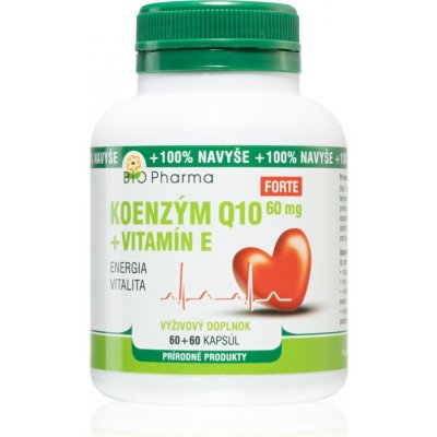 Bio Pharma Koenzym Q10 Forte 60 mg + Vitamín E 60 + 60 tobolek – Sleviste.cz