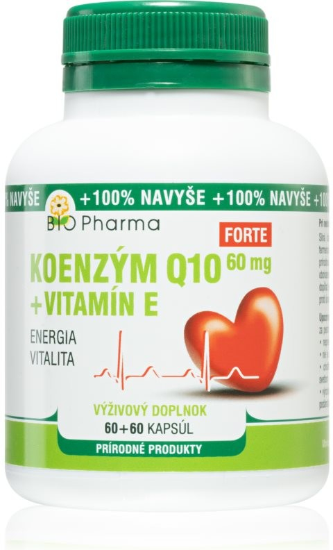 BIO Pharma Koenzym Q10 Forte 60 mg + Vitamín E 60+60 tobolek od 299 Kč -  Heureka.cz