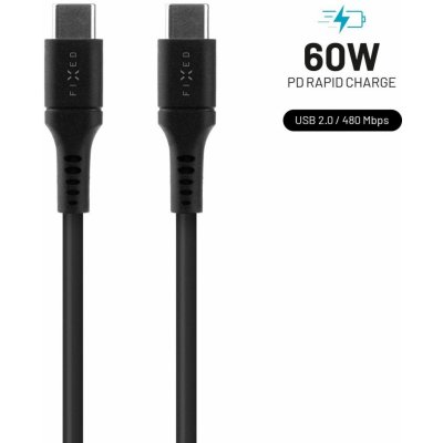 Fixed FIXDLS-CC05-BK 2× USB-C 60W, 0,5m, černý