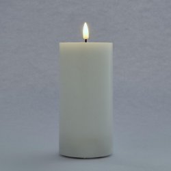 DecoLED LED svíčka vosková 7,5 x 10 cm bílá