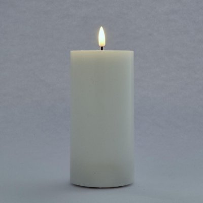 DecoLED LED svíčka vosková 7,5 x 10 cm bílá – Sleviste.cz