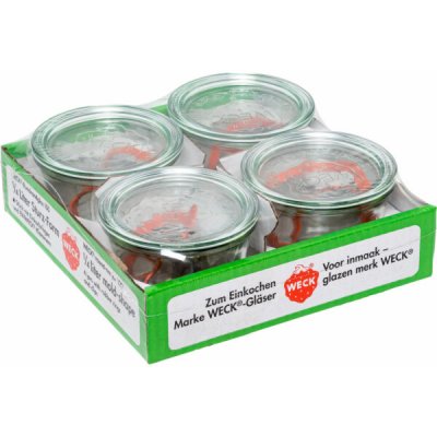 Weck Zavařovací sklenice s víčkem těsněním a svorkami výška 70 mm 4 ks x 250ml – Hledejceny.cz