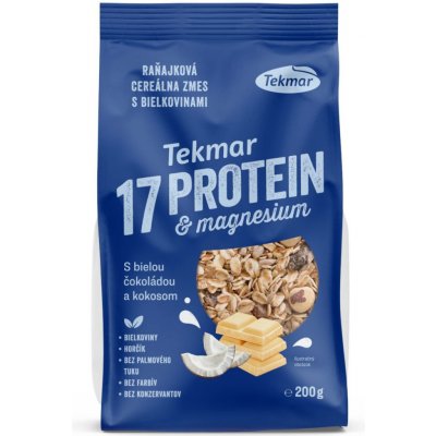 Müsli Protein & Magnesium 17% - bílá čokoláda a kokos - Tekmar 200g – Zboží Dáma