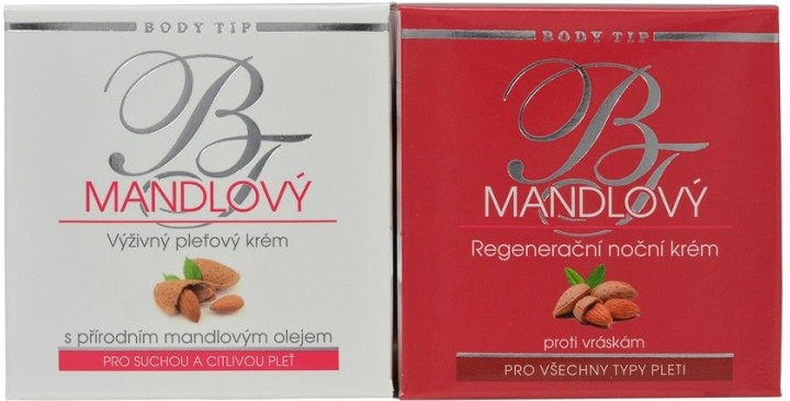 Vivaco Duopack denní a noční pleťový krém s mandlovým olejem Body Tip 50 ml + 50 ml dárková sada