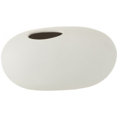 Bílá keramická oválná váza Matt White L - 25*15*13 cm - J-Line by Jolipa – Hledejceny.cz