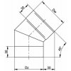 Kouřovod Prodmax 300 Koleno 45° pevné 1,0mm nerez 1,0KJ29/300/45