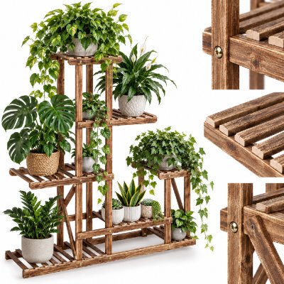 SPRINGOS Kaskádový stojan na květiny 95 cm SPRINGOS PLANT 11 GA0176-XG hnědý – Hledejceny.cz