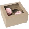 Svatební cukrovinka Dekorační krabice na muffiny a koláčky - kraft 2 ks