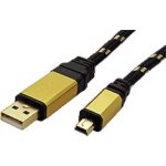 Roline 11.02.8823 Gold USB 2.0 kabel USB A(M) - miniUSB 5pin B(M), 3m – Hledejceny.cz