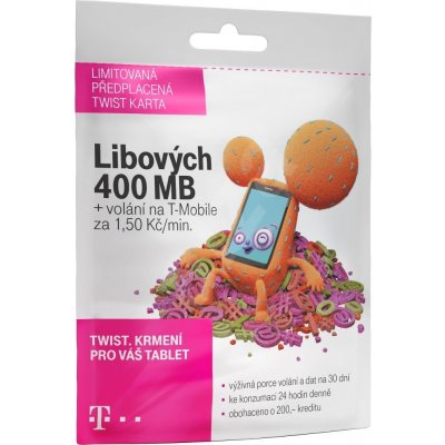 PŘEDPLACENÁ T-MOBILE TWIST SIM KARTA - 400 MB - TARIF S NÁMI – Hledejceny.cz