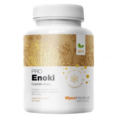 MycoMedica Enoki PRO BIO 30% betaglukanů 90 kapslí – Hledejceny.cz